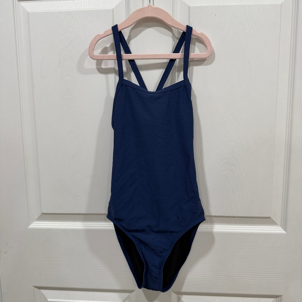 FINIS Training‎ Swimwear Navy Blue Solid Female One Piece Swimsuit Size 26